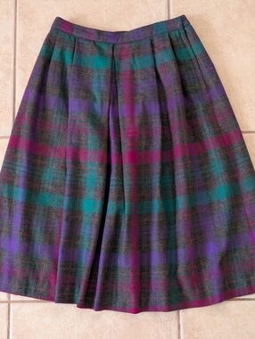 Vintage Country Suburbans Plaid Pleated Skirt Size 12